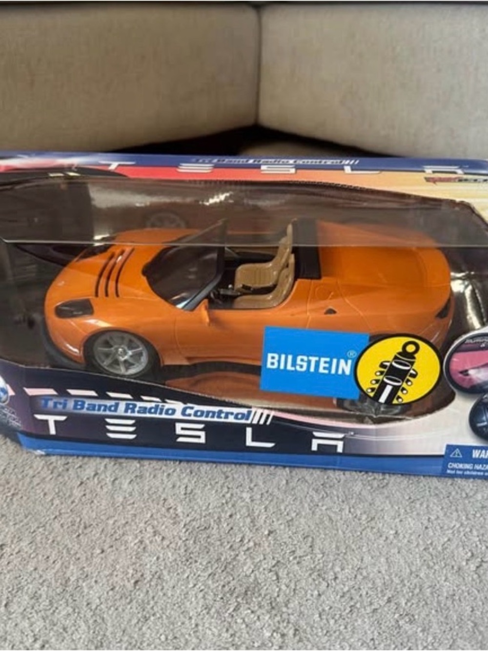 RARE Orange MaxTech Tesla Roadster RC Car 1:16 NIB